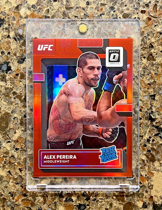 Alex Pereira RC 2023 Panini Donruss Optic UFC RATED ROOKIE Red Prizm #125/199 SP